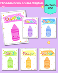 Portadas de meses del año crayolas