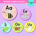 Vocales crayola circular