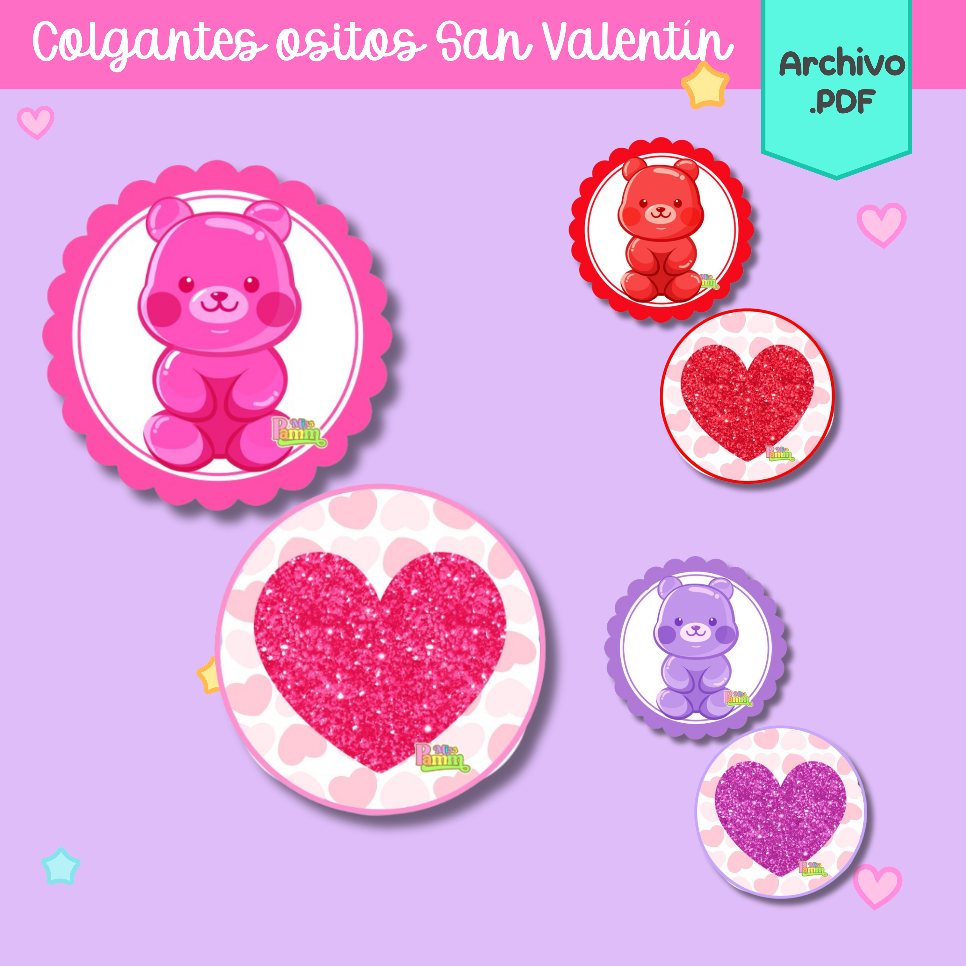 Colgantes ositos San Valentín