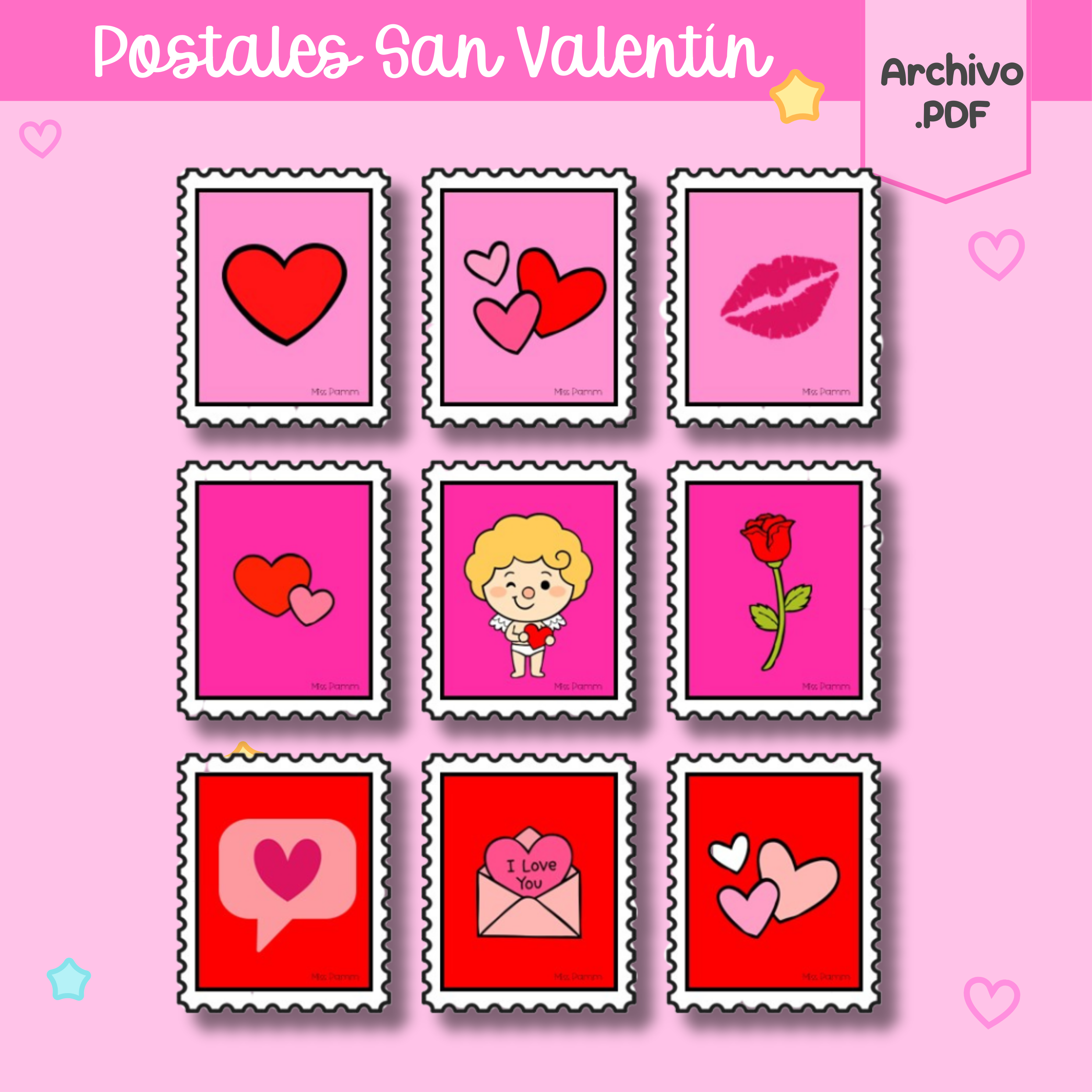 Postales para decoración San Valentín