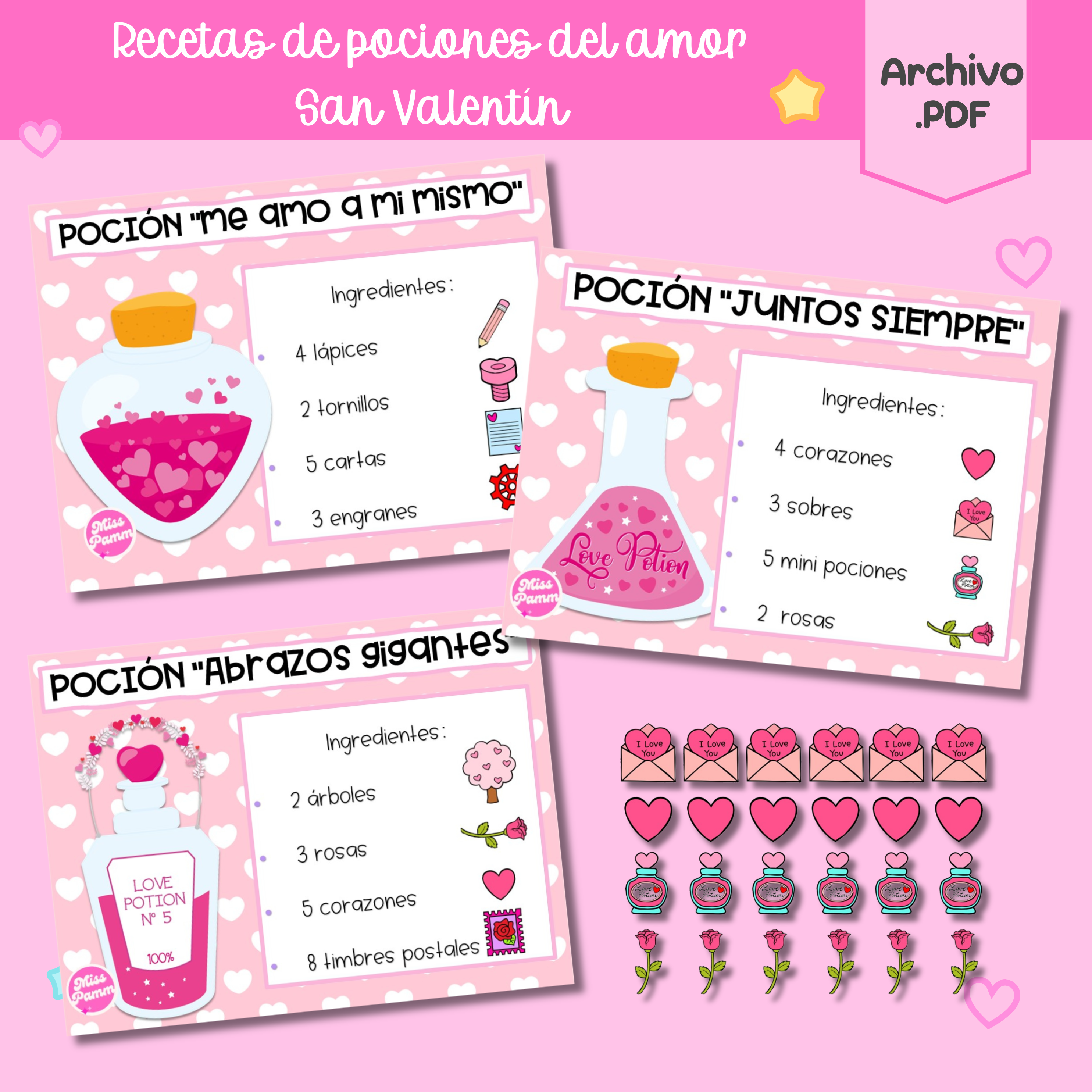 Recetas de pociones del amor San Valentín