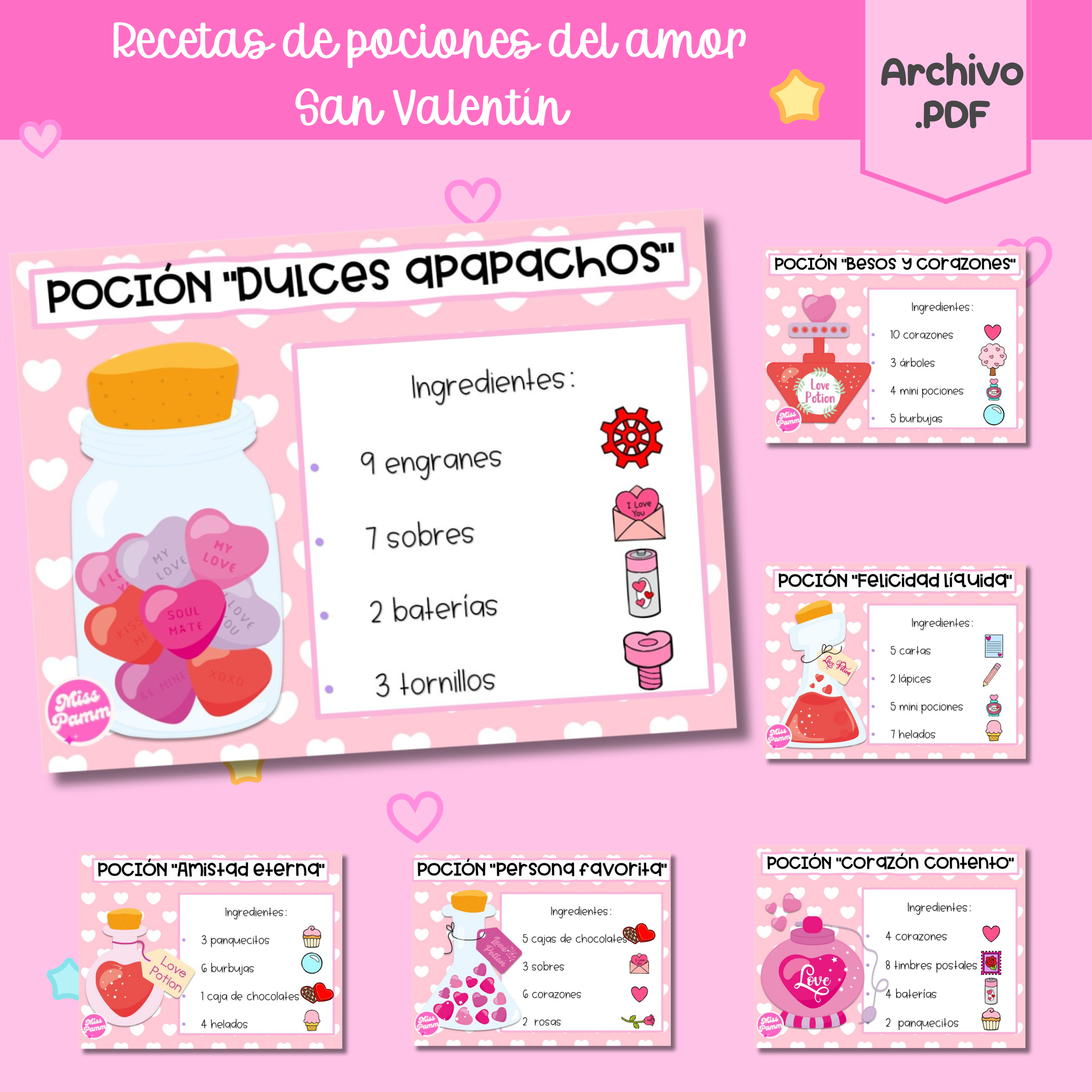 Recetas de pociones del amor San Valentín