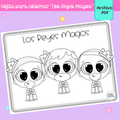Hojita para colorear Reyes Magos