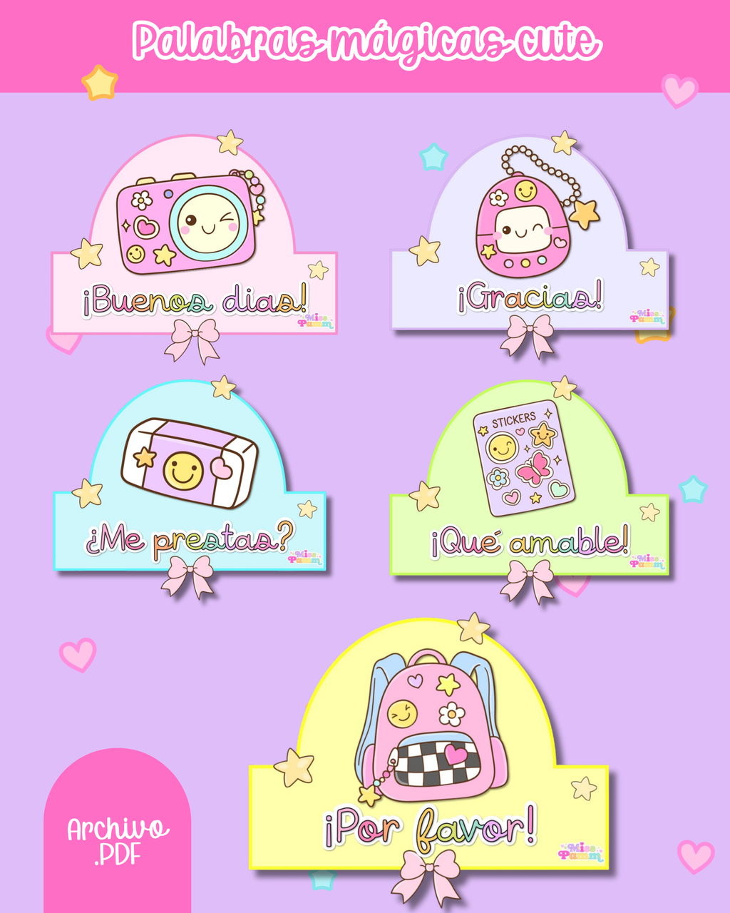 Palabras mágicas pastel