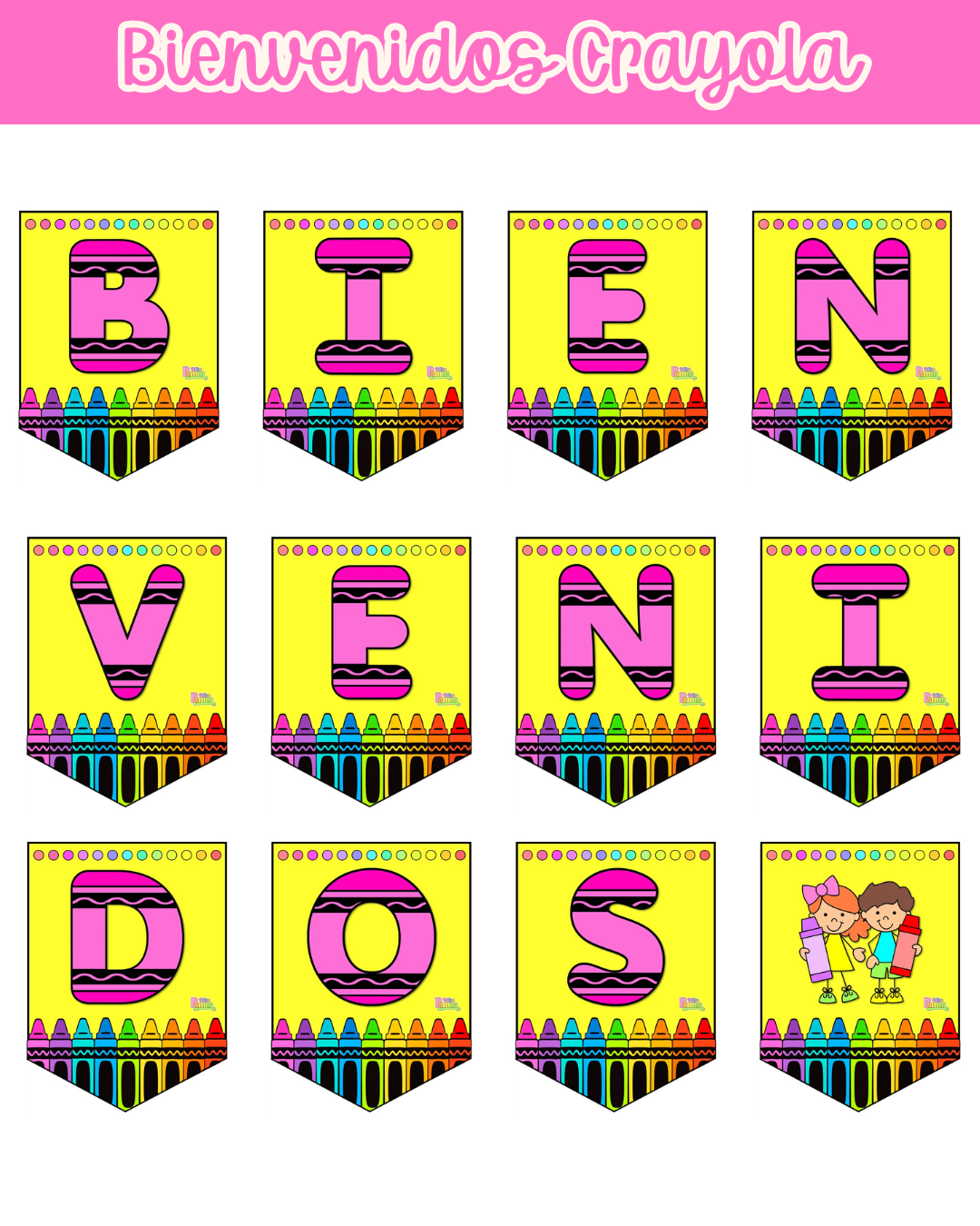 Banner Bienvenidos Crayola