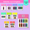 Números 1 al 10 Crayolas