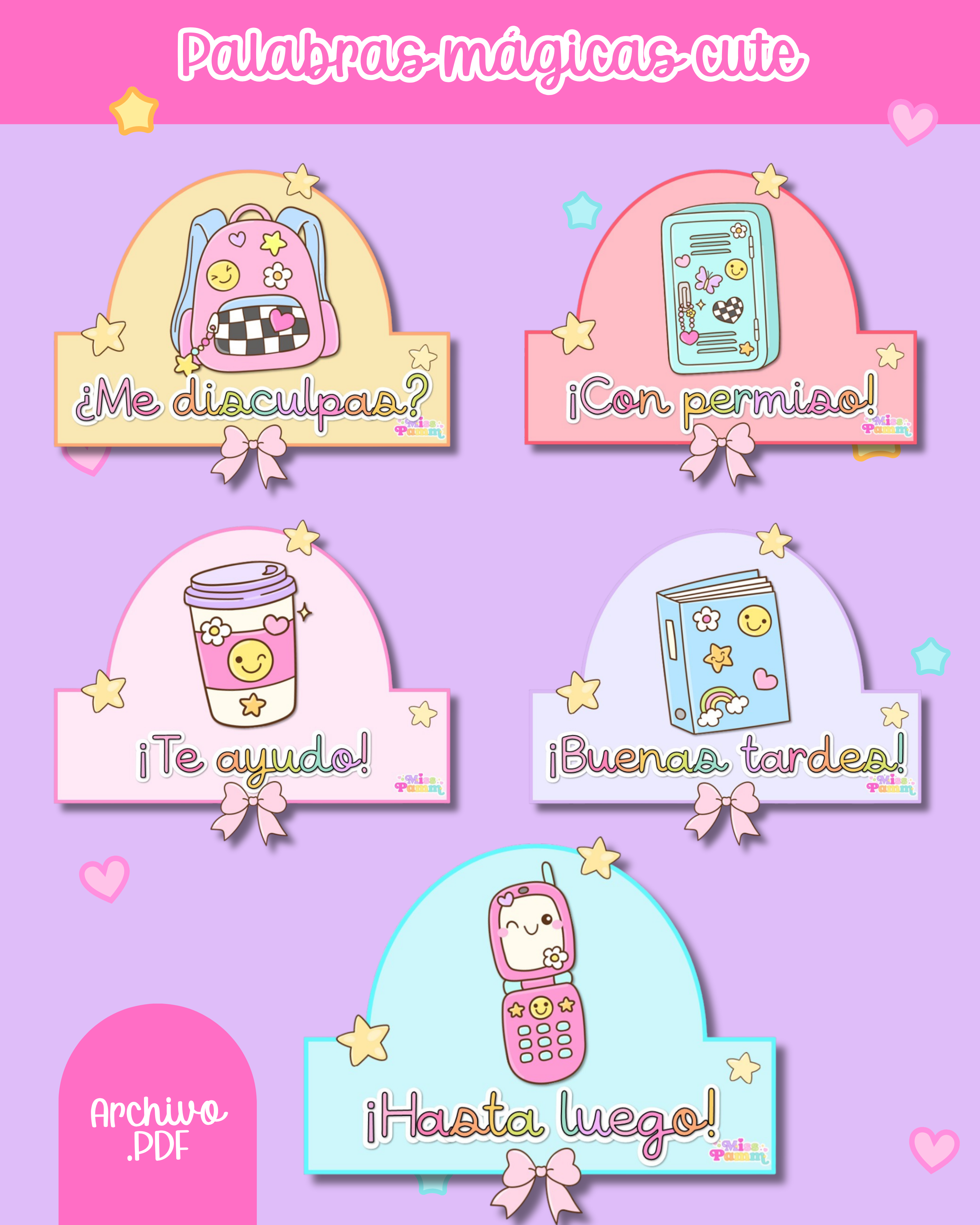 Palabras mágicas pastel