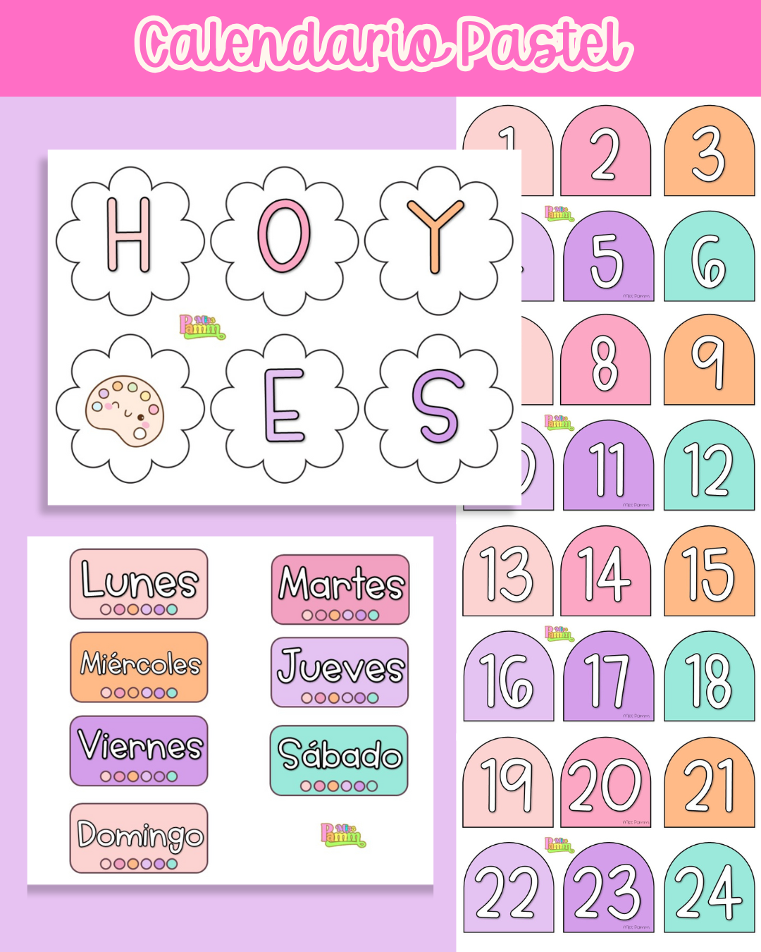 Calendario Pastel