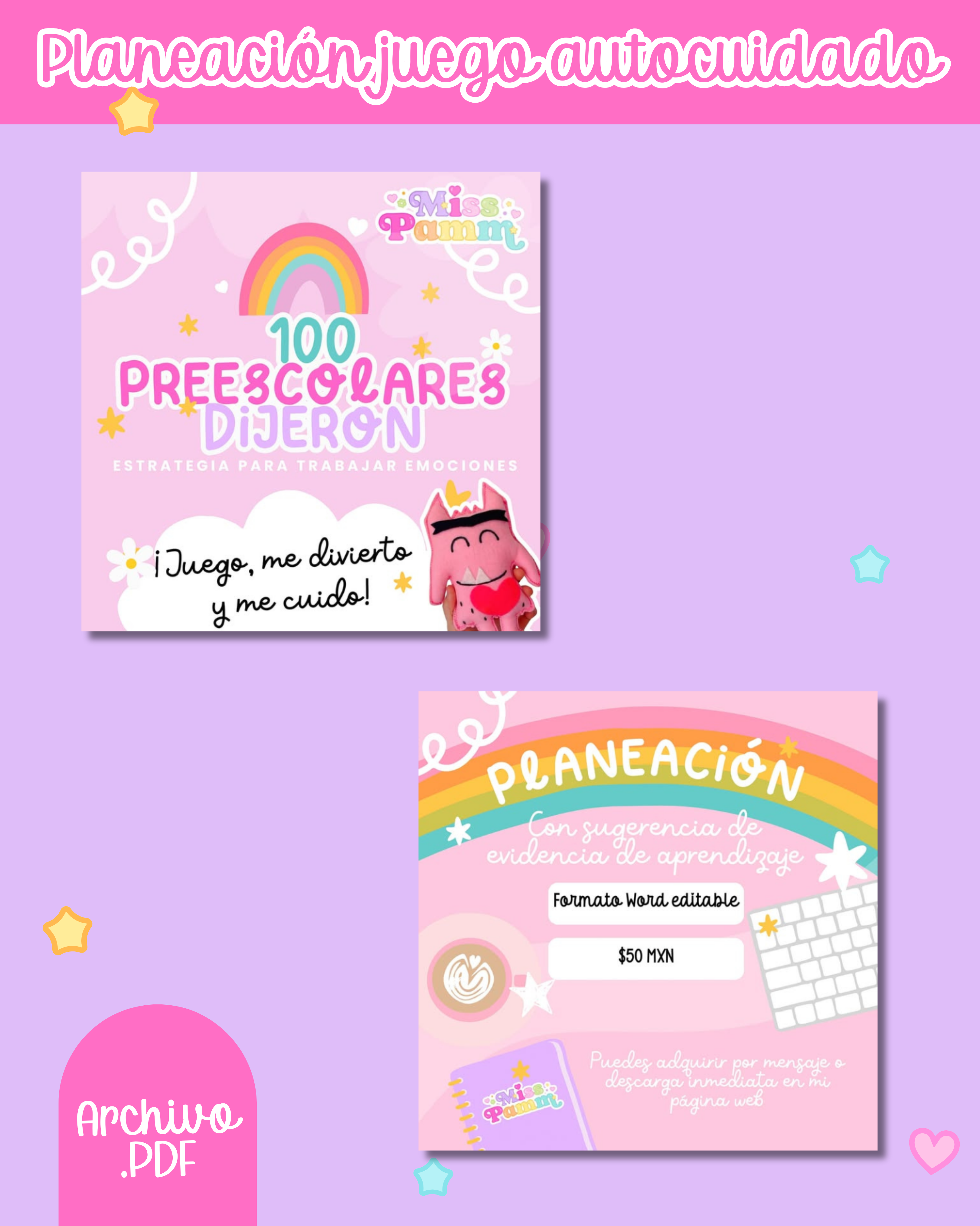 Planeaación Juego autocuidado "100 preescolares dijeron"
