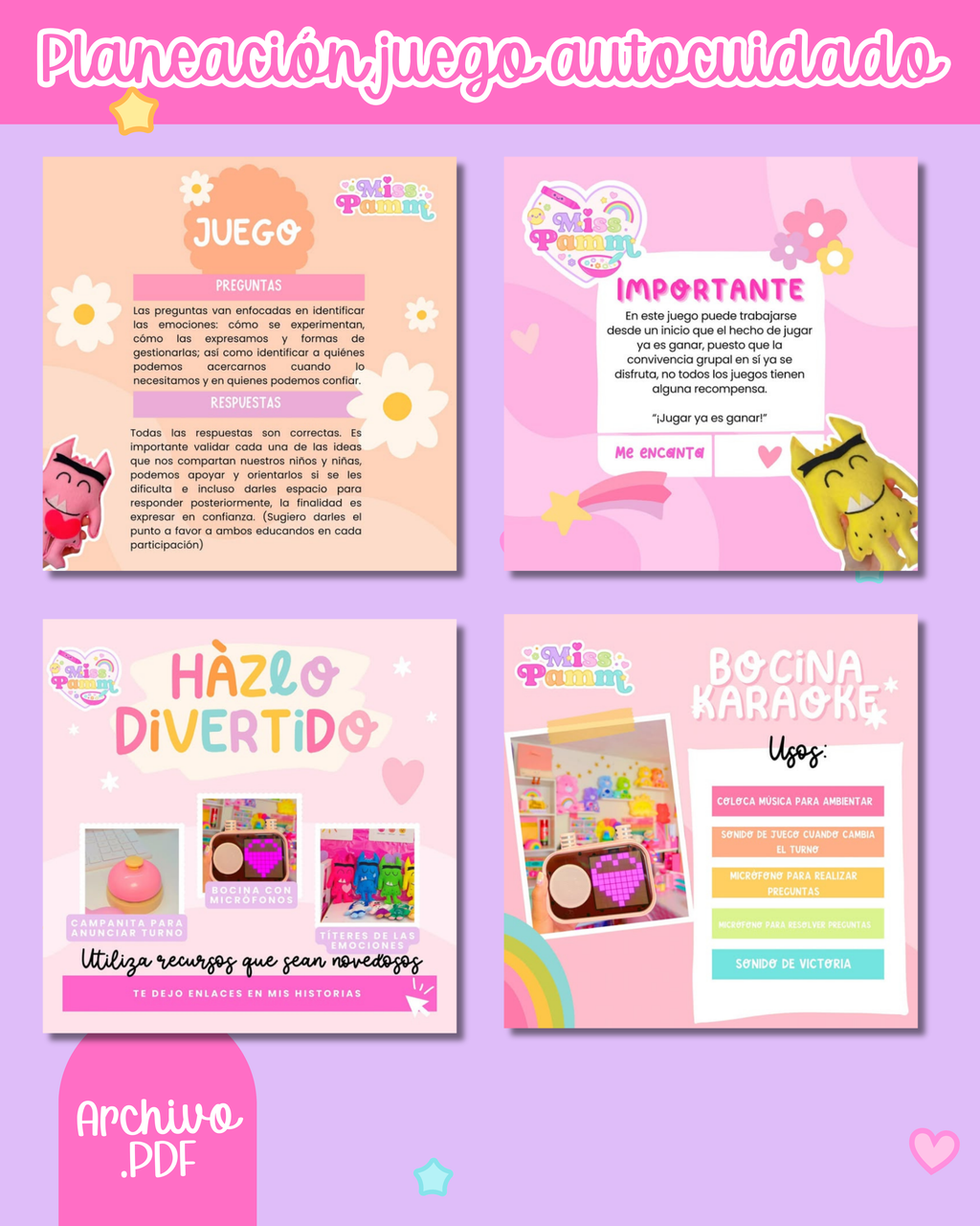 Planeaación Juego autocuidado "100 preescolares dijeron"