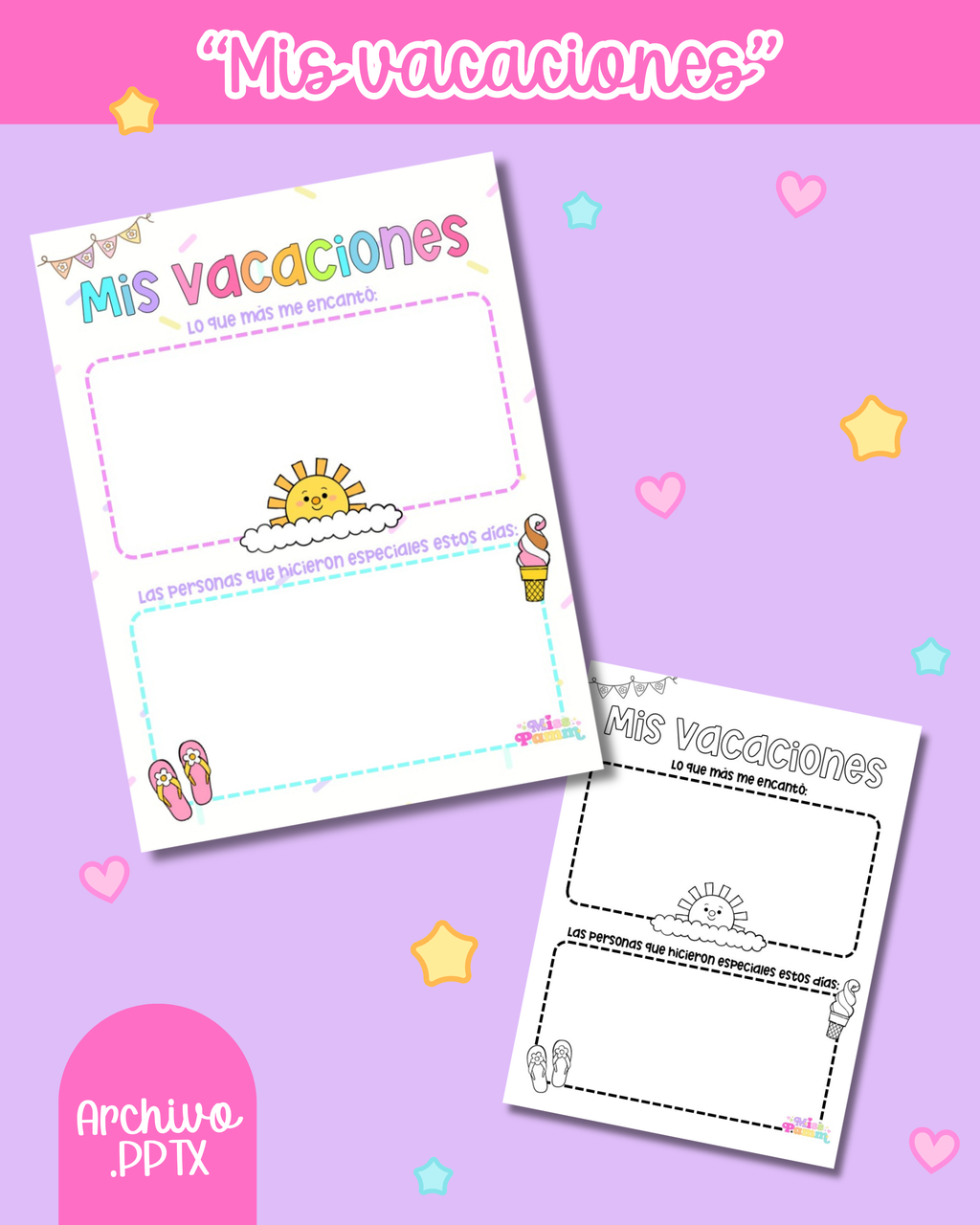 Hojitas "Mis vacaciones"