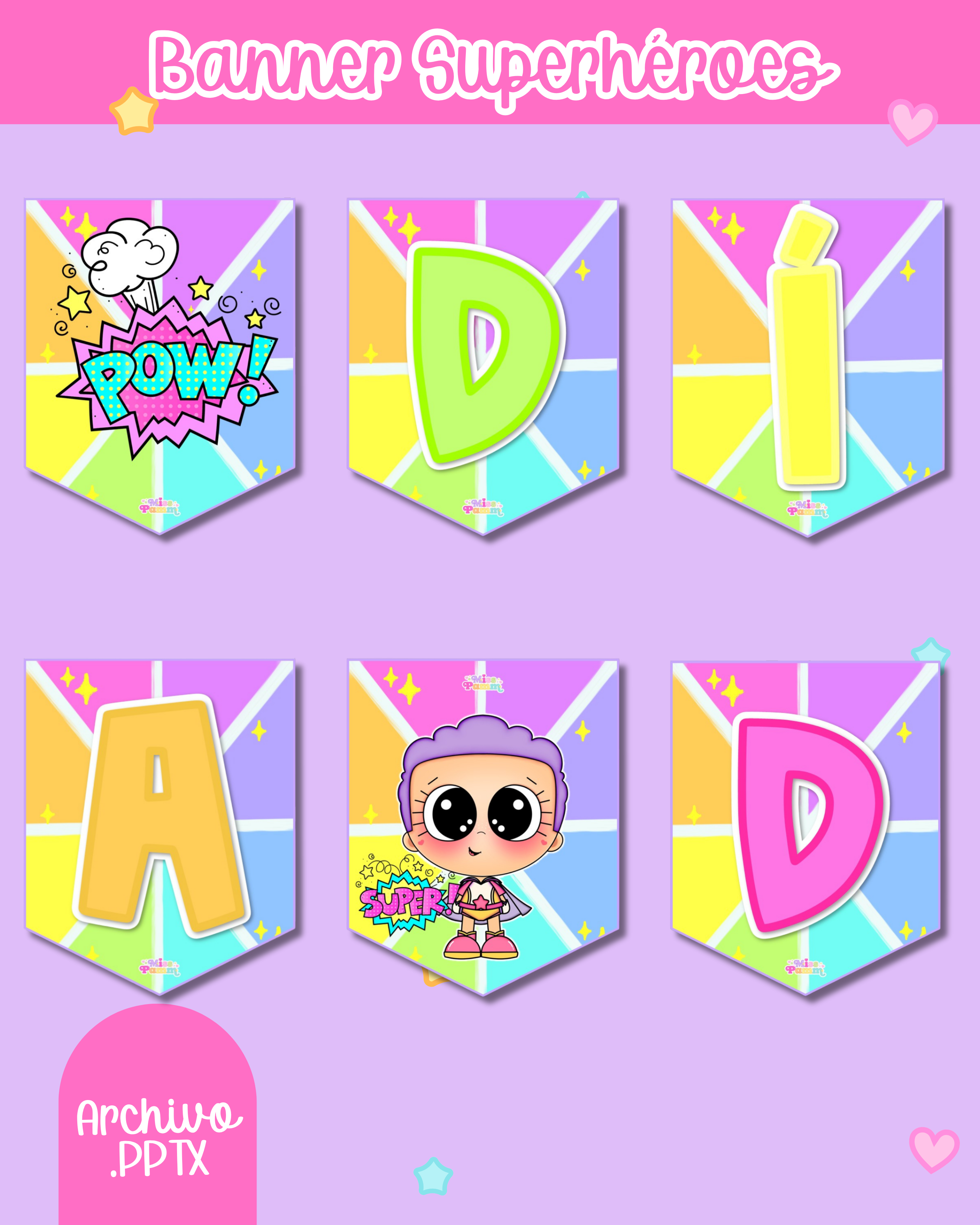 Banner Día del niño y la niña Superhéroes