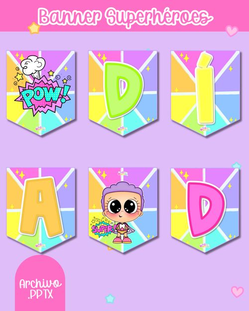 Banner Día del niño y la niña Superhéroes