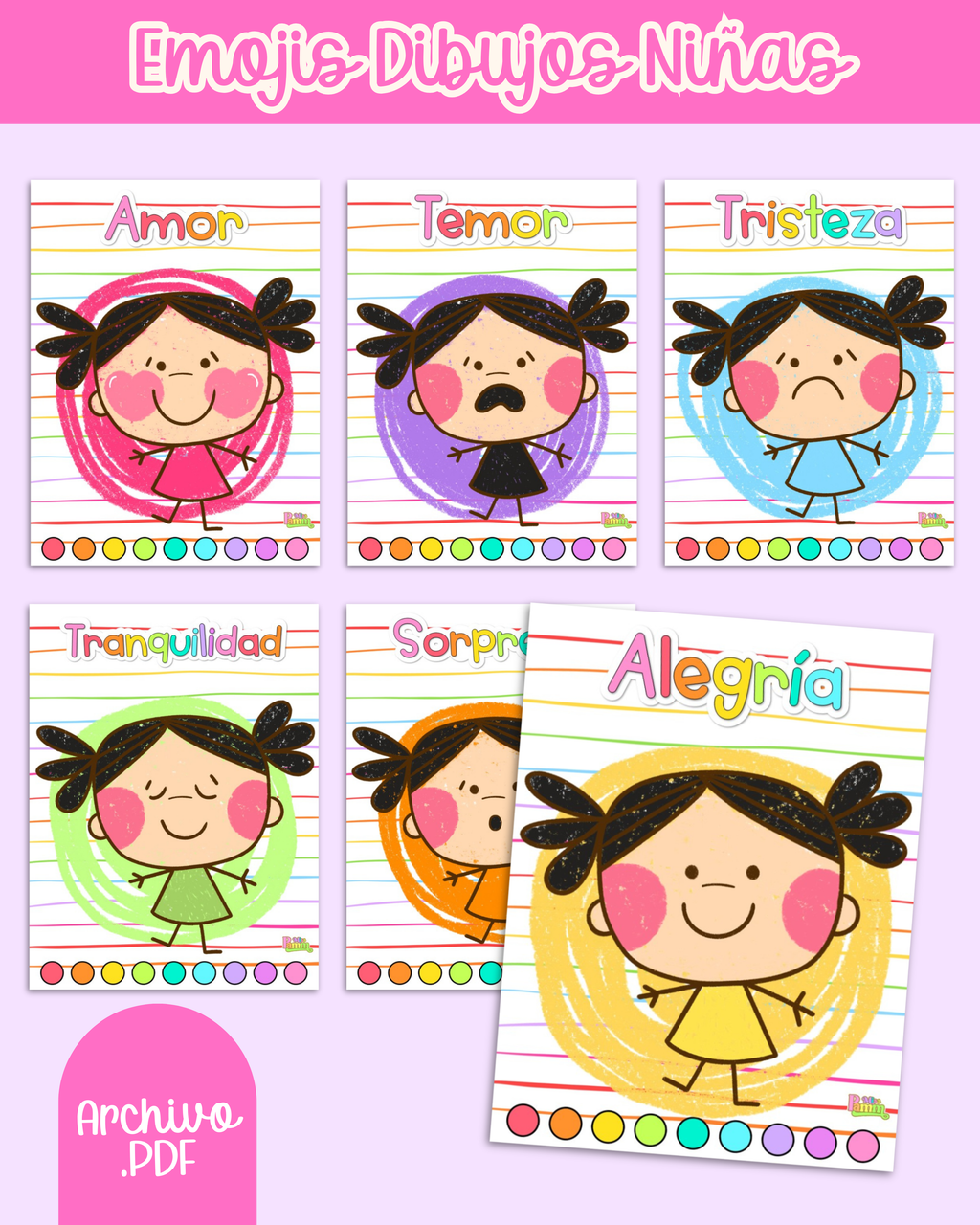 Emociones dibujos niñas