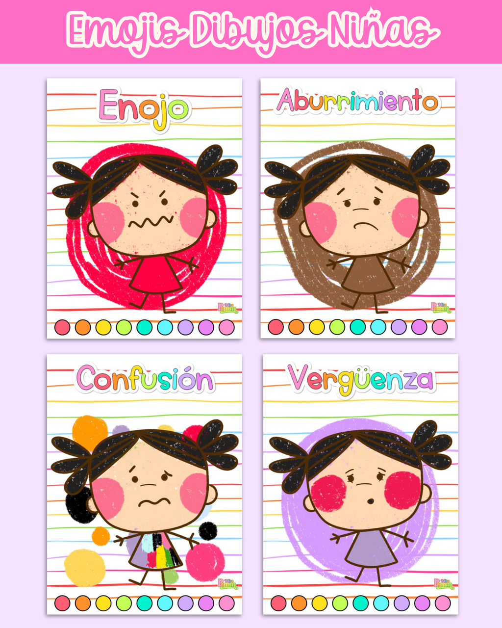 Emociones dibujos niñas
