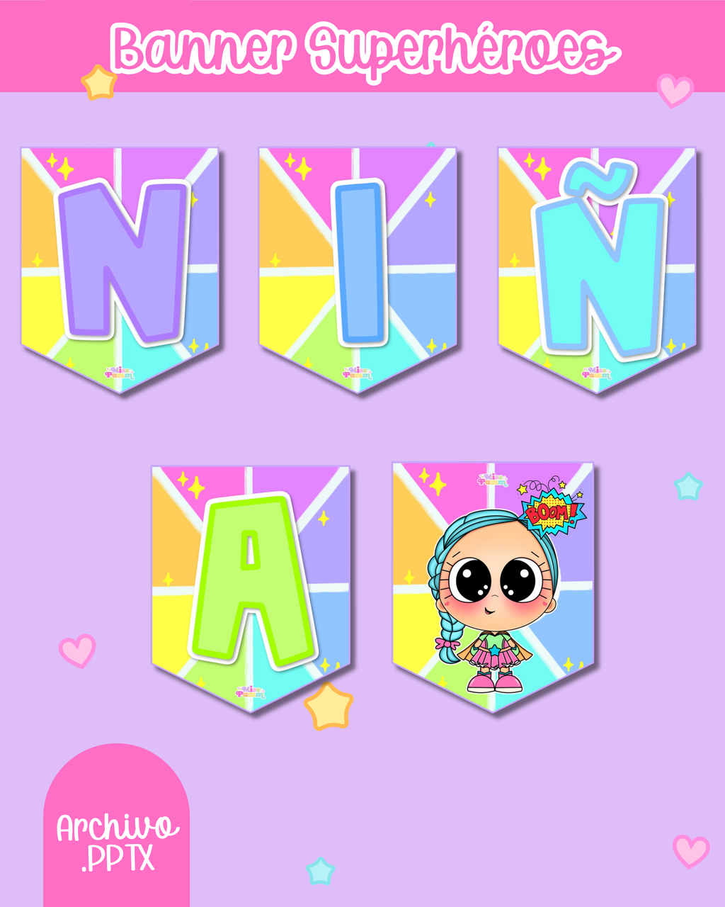 Banner Día del niño y la niña Superhéroes