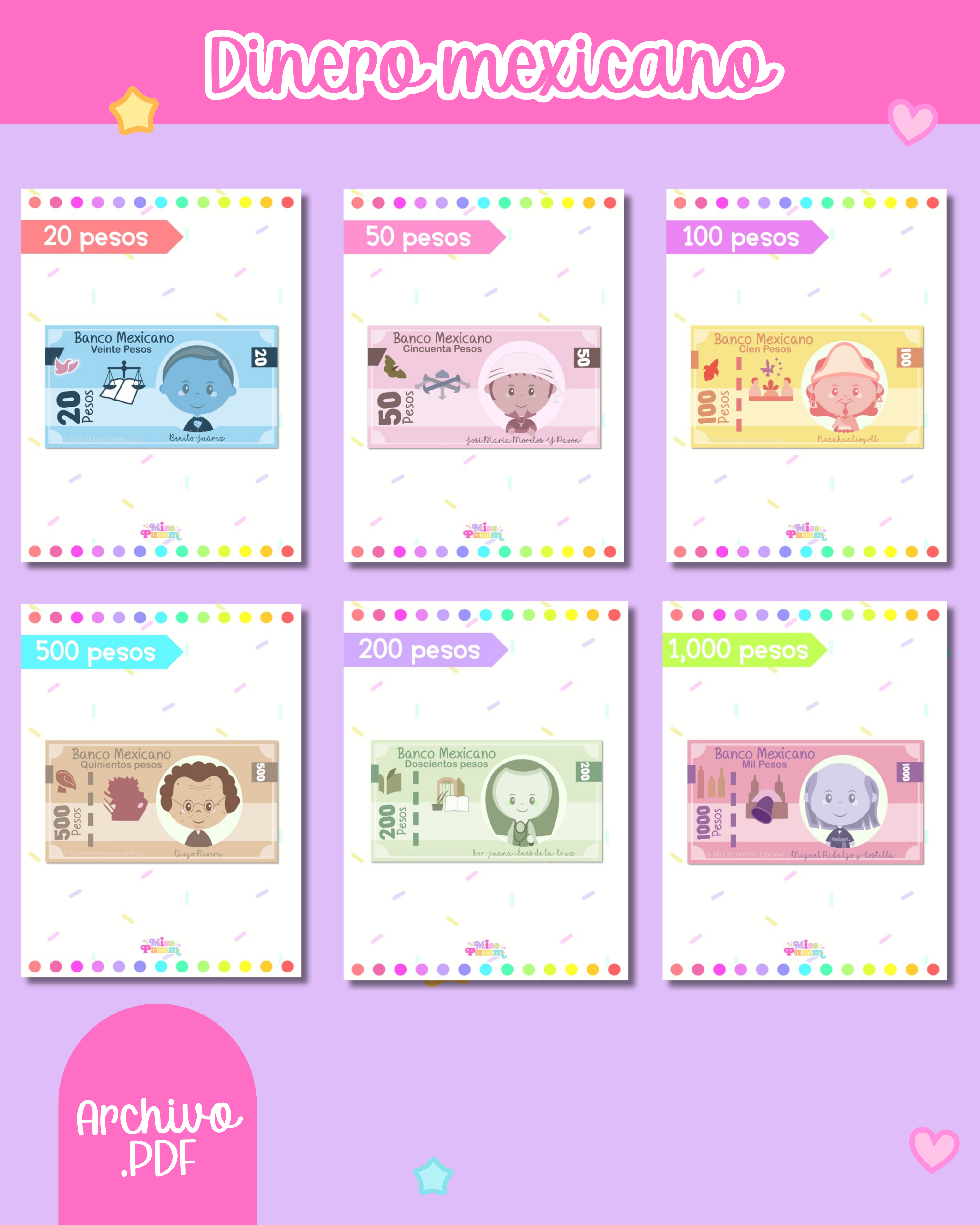 Láminas de Dinero Mexicano