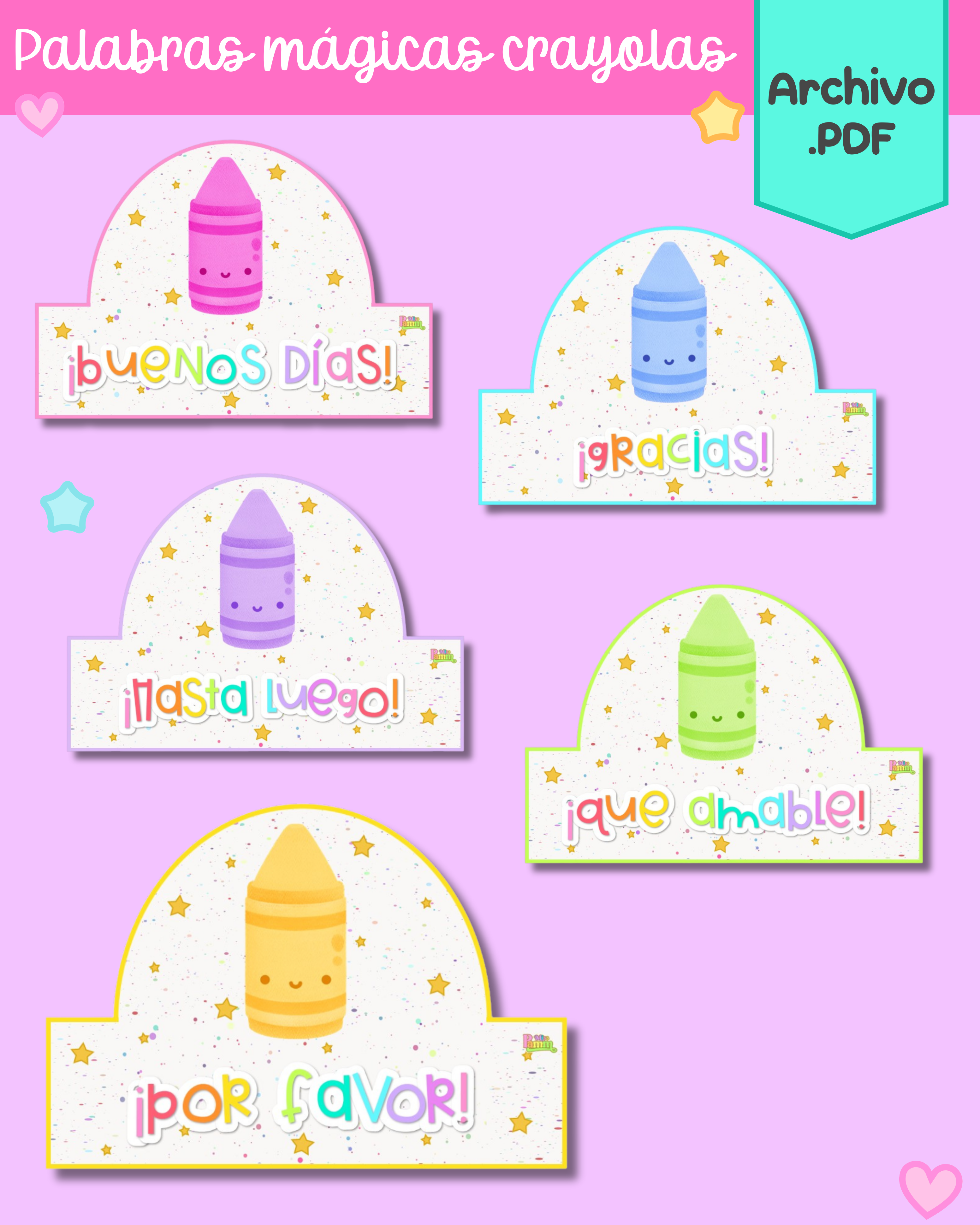 Palabras mágicas crayolas