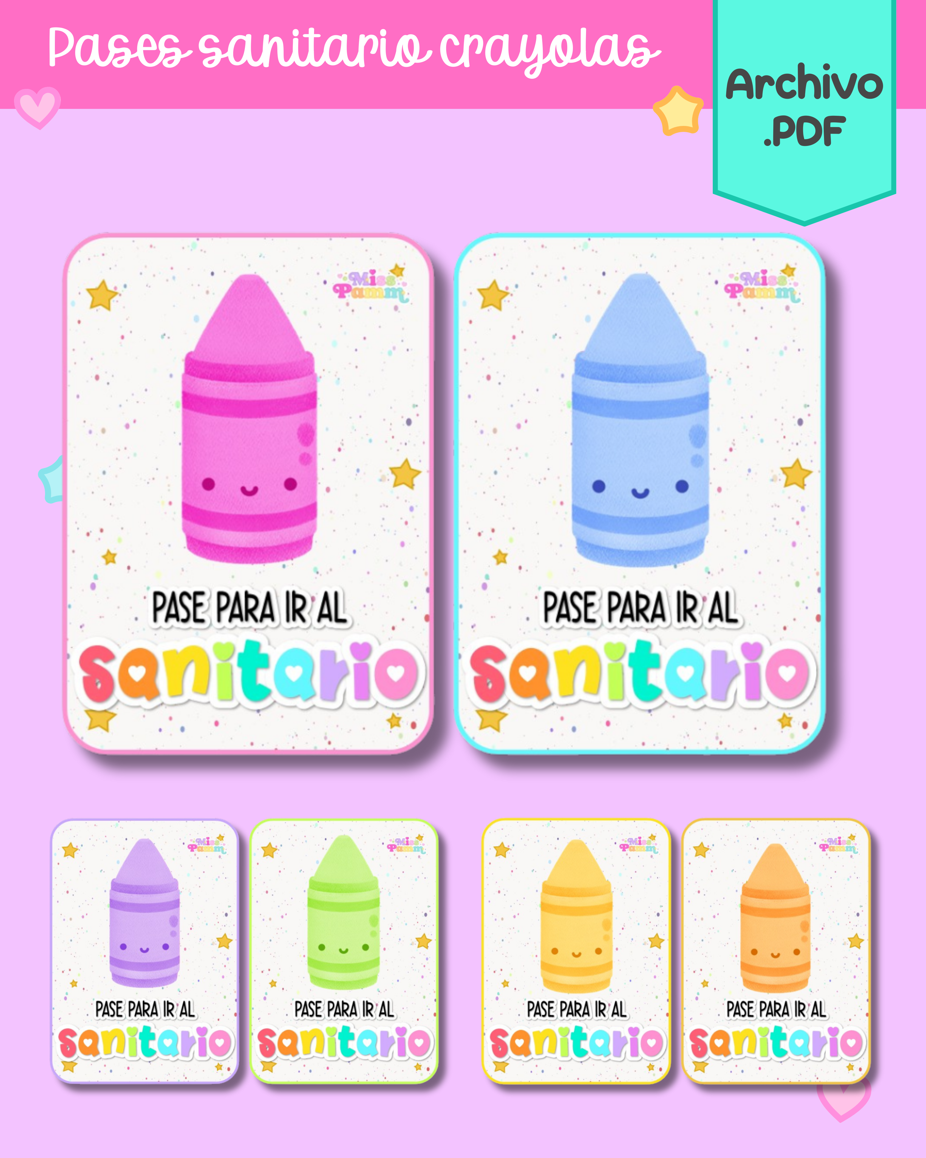 Pases para sanitario Crayolas