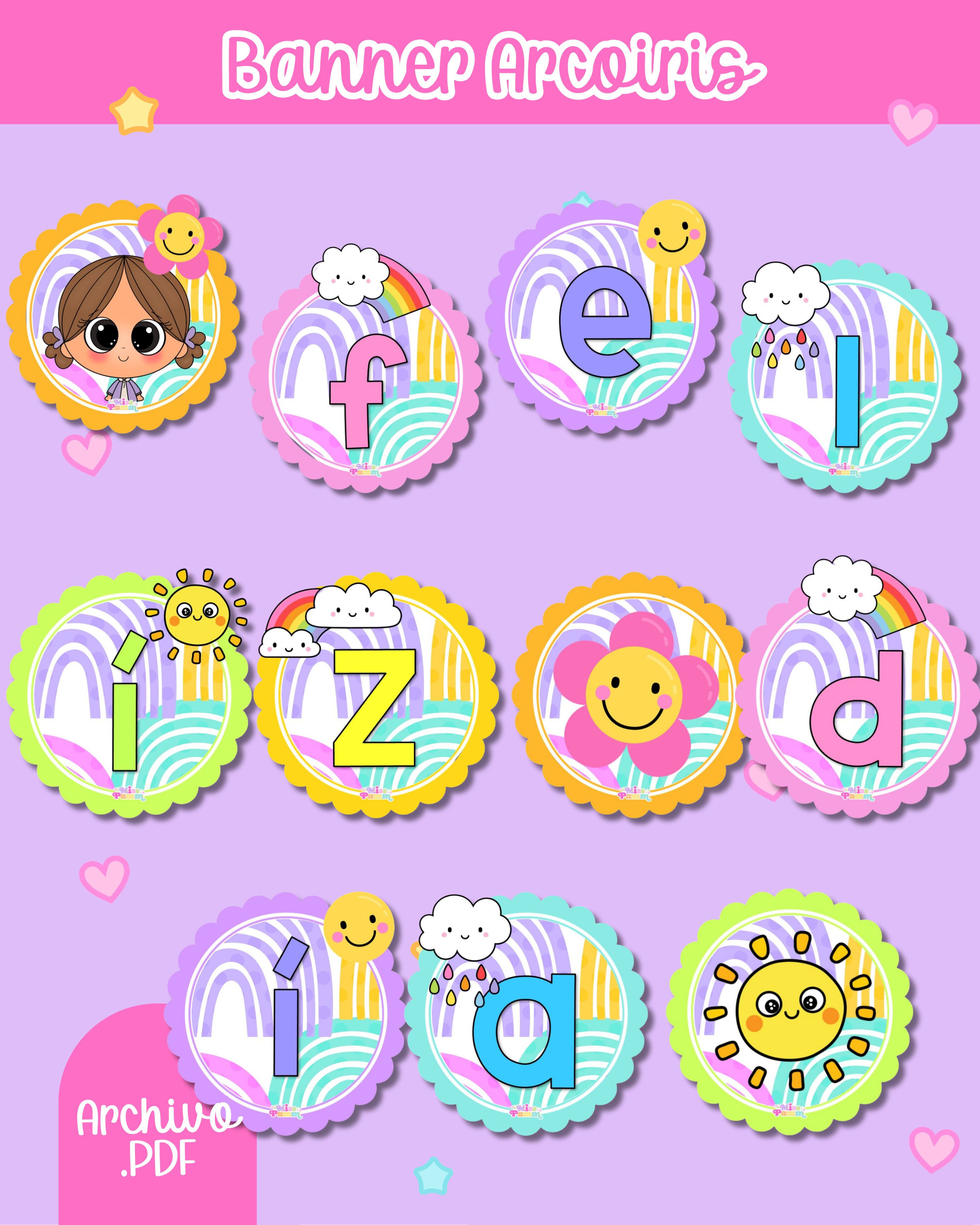 Banner Día del niño y la niña Arcoiris