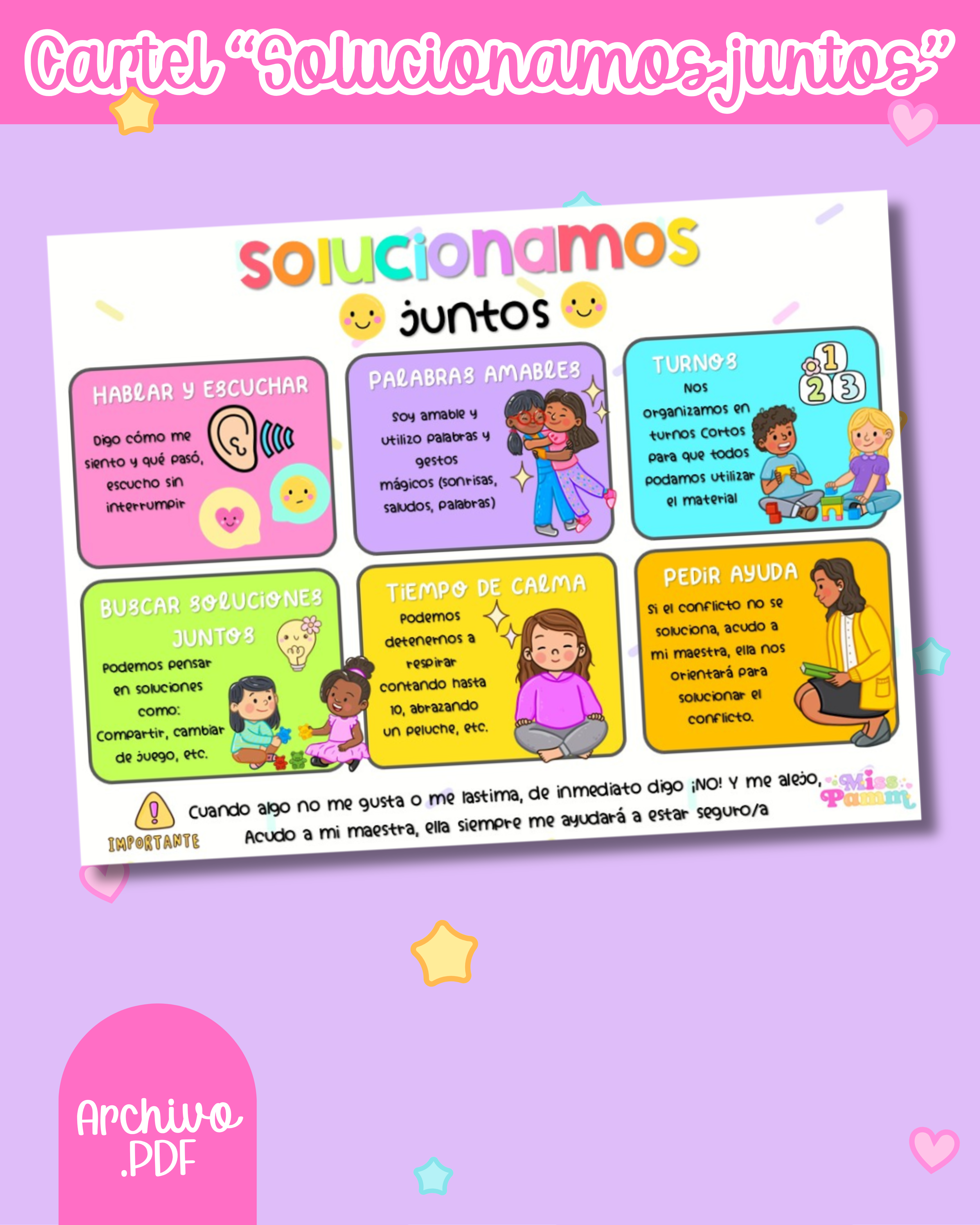 Cartel "Solucionamos juntos"